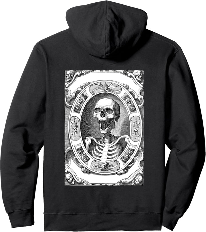 Lachende Skelettschädel-Strichzeichnung Illustration Pullover Hoodie