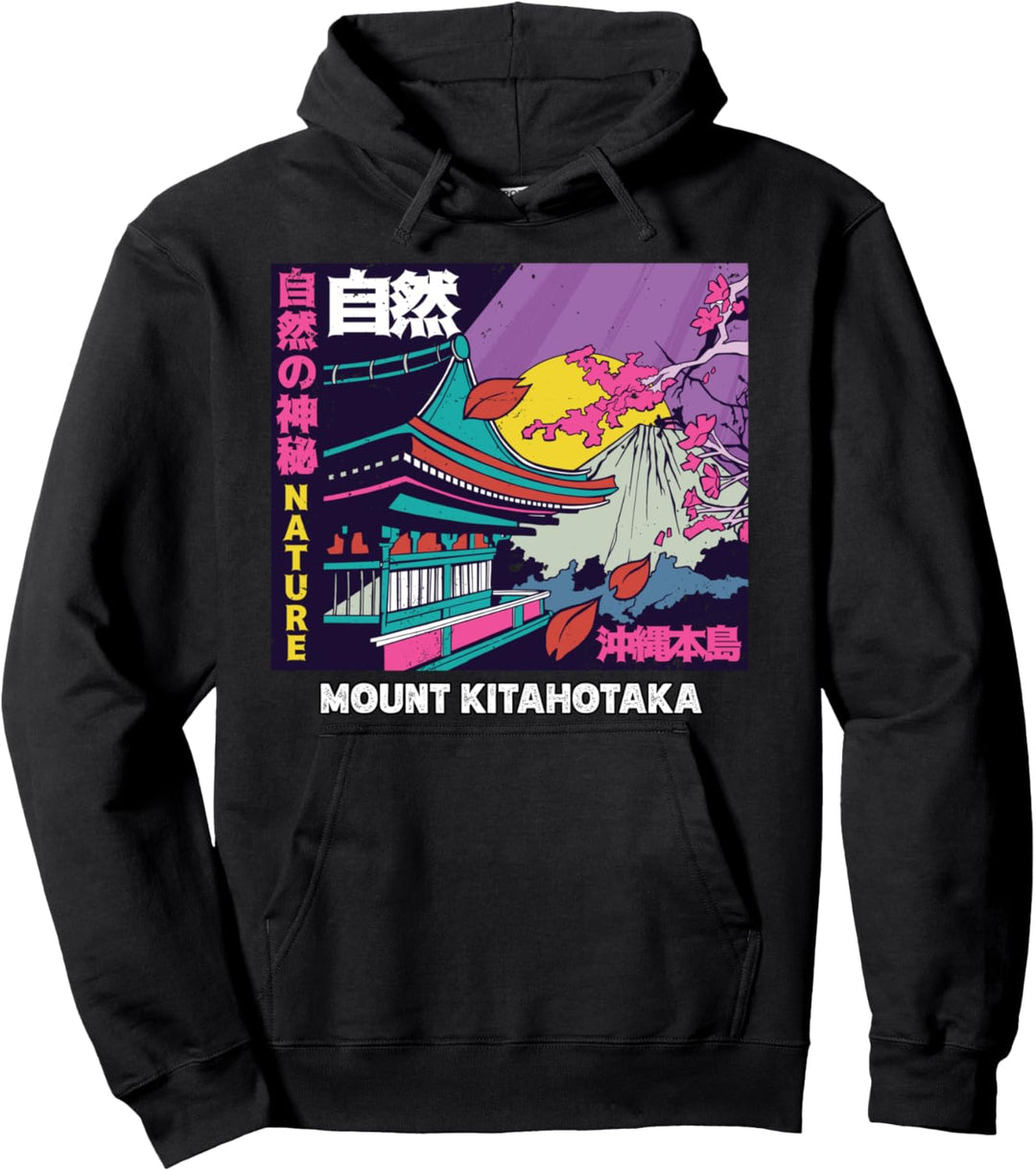 Japanischer Berg Kitahotaka Retro Vintage Berg Sakura Natur Pullover Hoodie