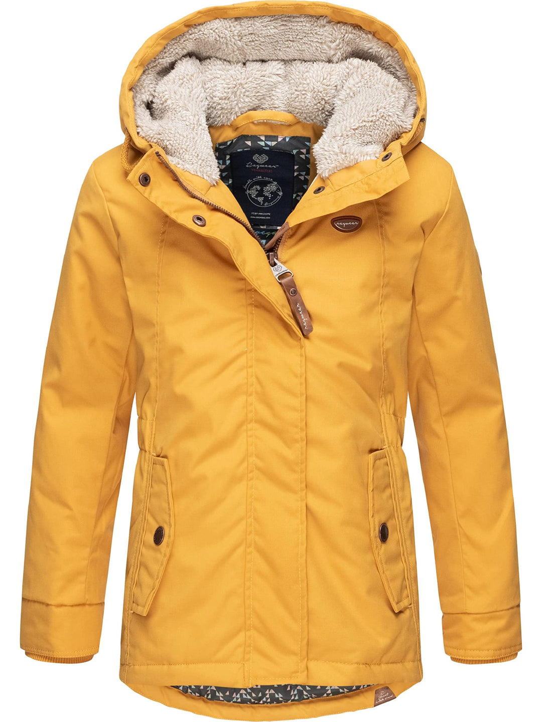 Ragwear Kinder Mädchen Winterjacke Wintermantel Outdoorjacke mit Kapuze Elvina 128-152, Honey
