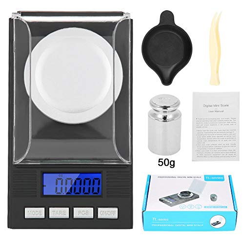 Feinwaage 0.001g, Tragbare Juwelierwaage, Digitale Schmuckwaage Taschenwaage mit Kalibriergewichte u