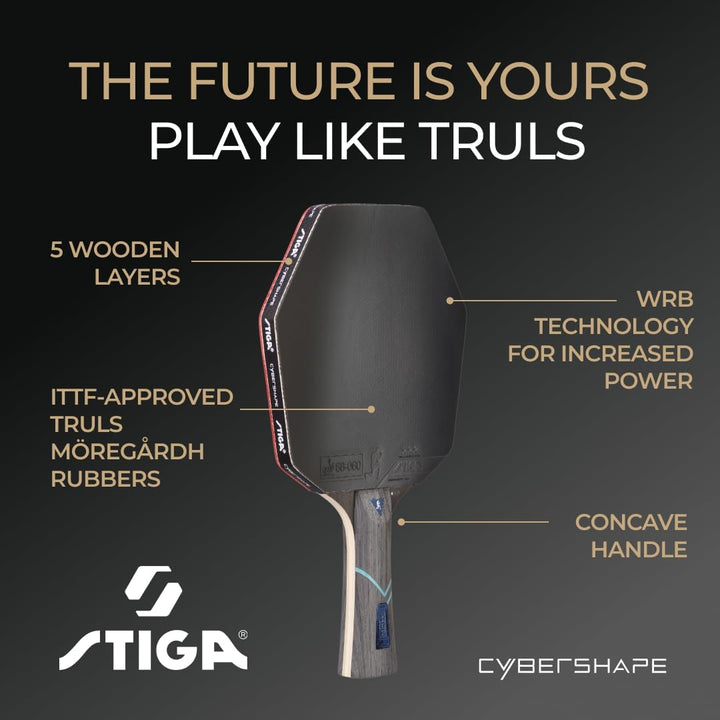 STIGA Tischtennisschläger Cybershape Future, Revolutionärer 3-Sterne-Tischtennisschläger mit Sechsec