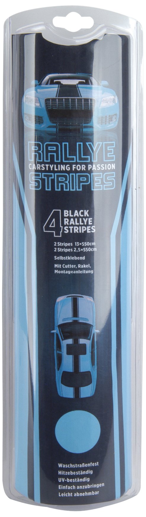 Unitec 84761 Auto Rallye Streifen, Schwarz