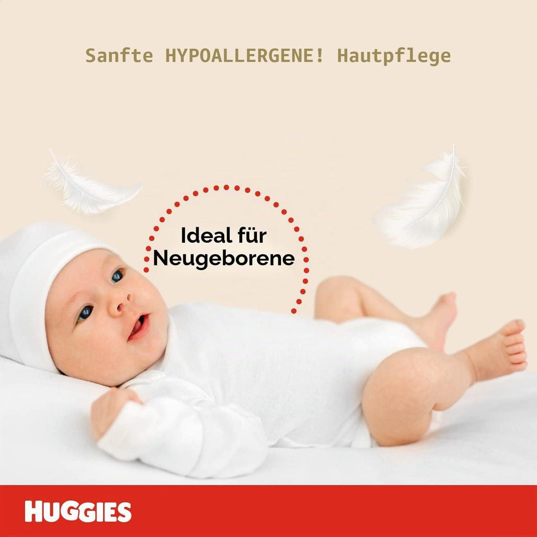 Huggies Extra Care Bebè Windeln, Grösse 1 (2-5 kg), 160 Stück Grösse 1 (160 Stück) 1, Grösse 1 (160