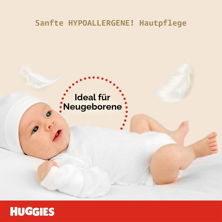 Huggies Extra Care Bebè Windeln, Grösse 1 (2-5 kg), 160 Stück Grösse 1 (160 Stück) 1, Grösse 1 (160