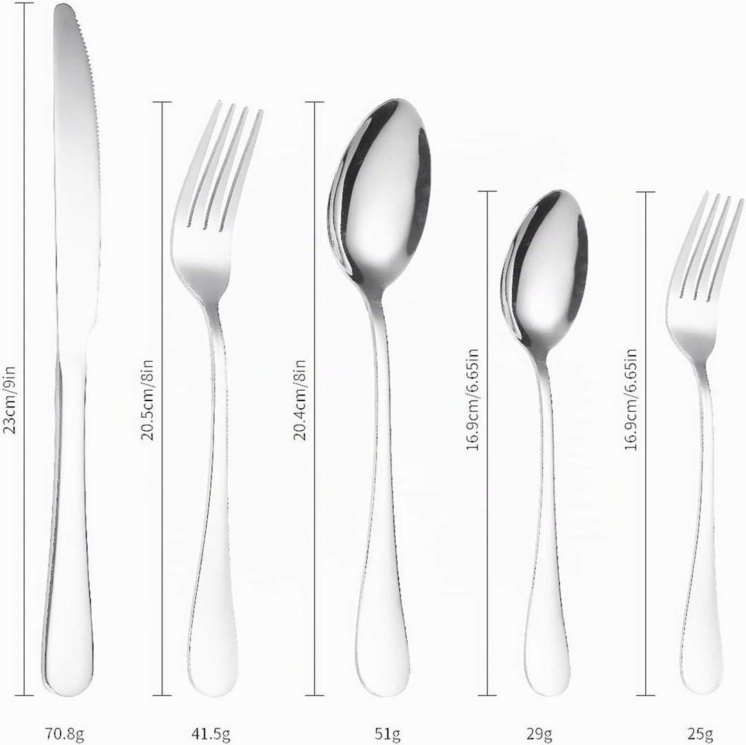 Besteck Set für 4 Personen, 20 teilig Essbesteck Set inkl. Messer, Gabel, Löffel für die Küche zu Ha