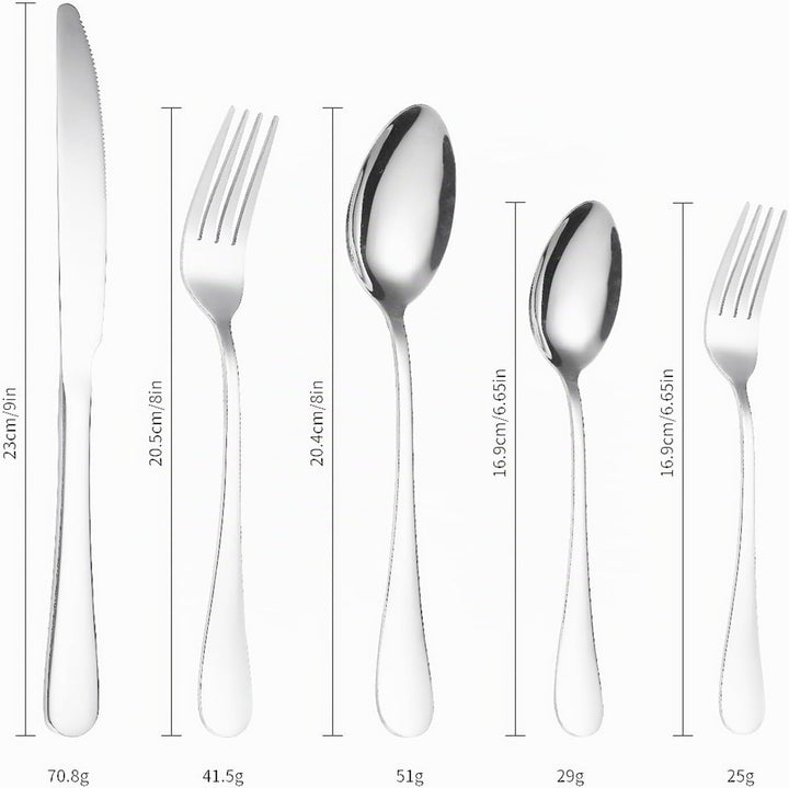 Besteck Set für 4 Personen, 20 teilig Essbesteck Set inkl. Messer, Gabel, Löffel für die Küche zu Ha