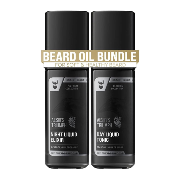 The Beard Struggle Bartöl Set Tag & Nacht – Bartpflege & Bartwuchsöl Bundle für Männer – Feuchtigkei