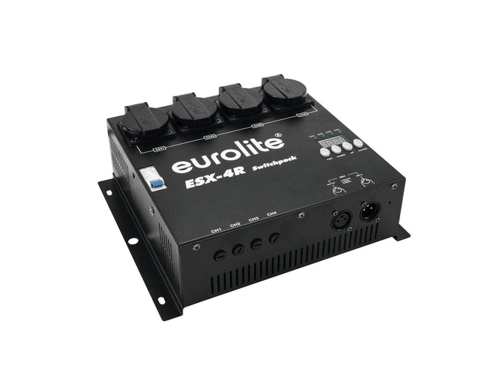 EUROLITE ESX-4R DMX RDM Switchpack | 4-Kanal-DMX-Switchpack bis zu 5 Ampere belastbar, Schaltung per