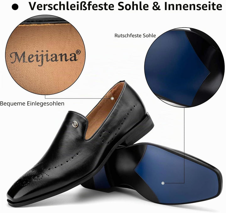 MEIJIANA Herren Mokassins Klassische Herren Anzug Schuhe Elegante Schuhe Leder Sommer Freizeitschuhe