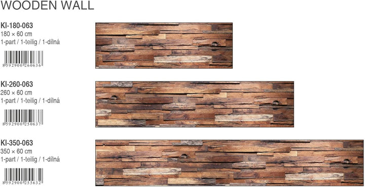 DIMEX Küchenrückwand Folie selbstklebend HOLZWAND | Klebefolie - Dekofolie - Spritzschutz für Küche