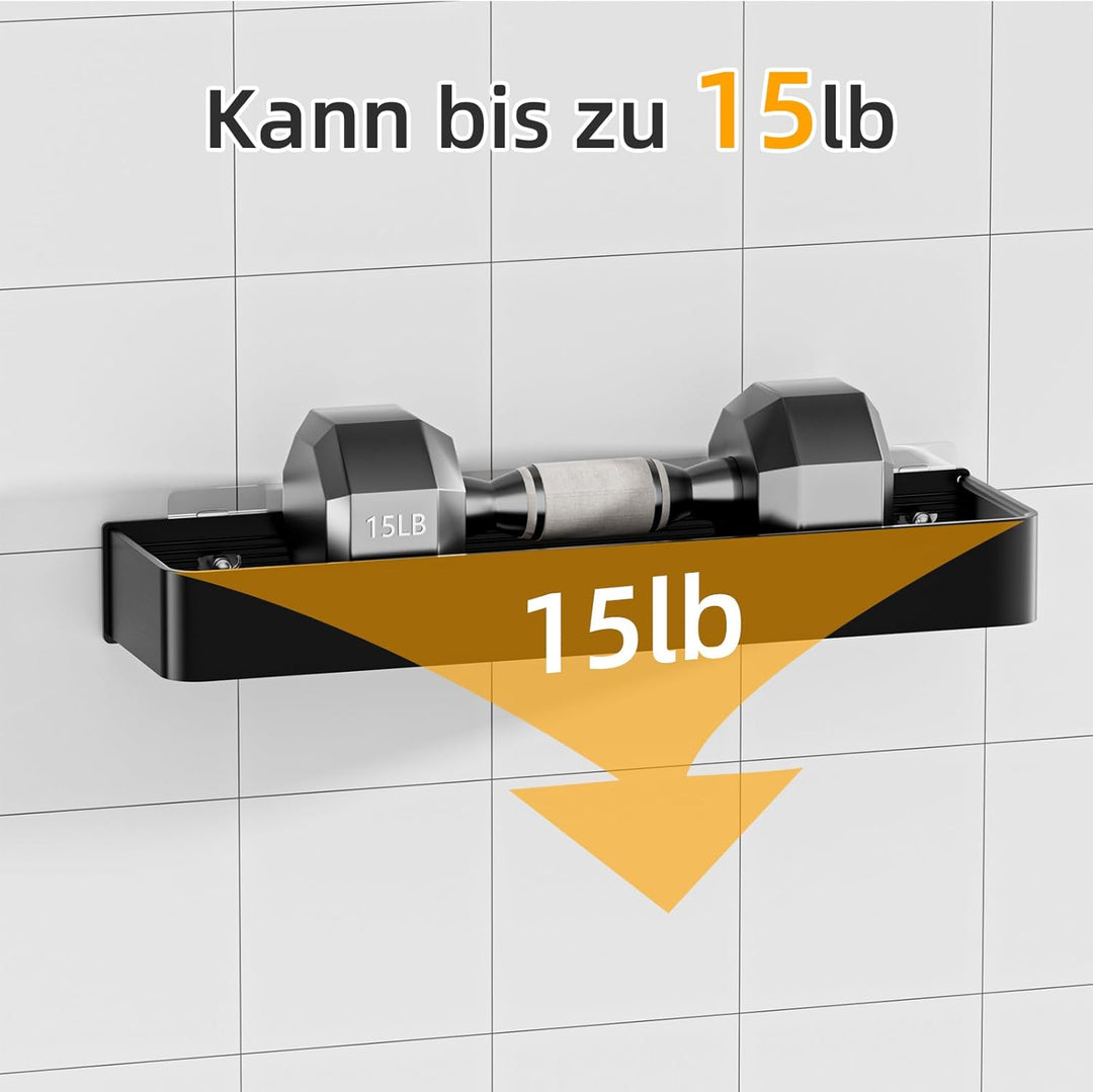 Duschablage ohne Bohren, Schnell Trocknende Duschregal mit Grosser Kapazität, Aluminium Shampoo Halt