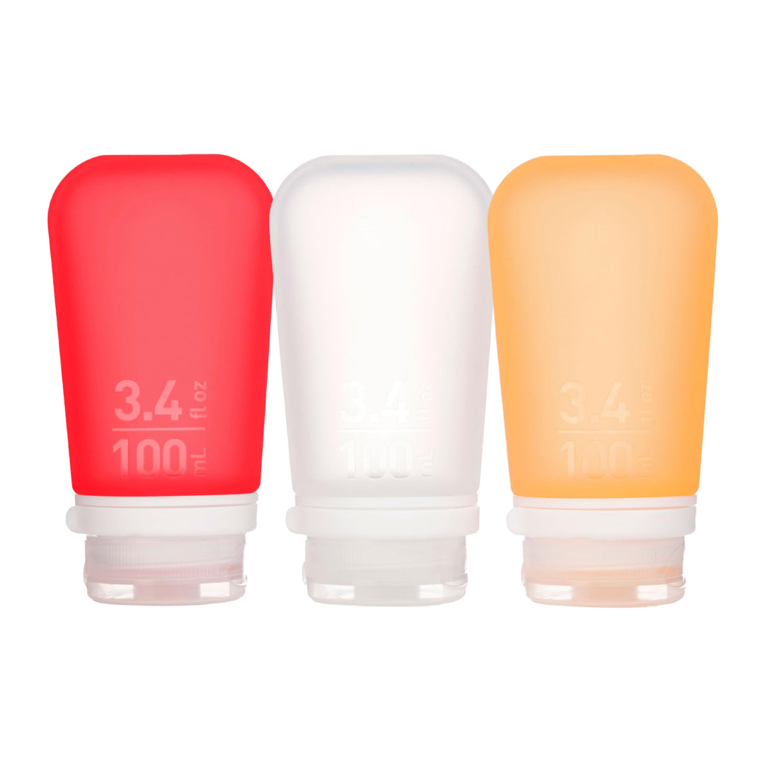 humangear 'GoToob' 3er Pack 100 ml transp./rot/orange, 071102" Einheitsgrösse, Transp./Rot/Orange
