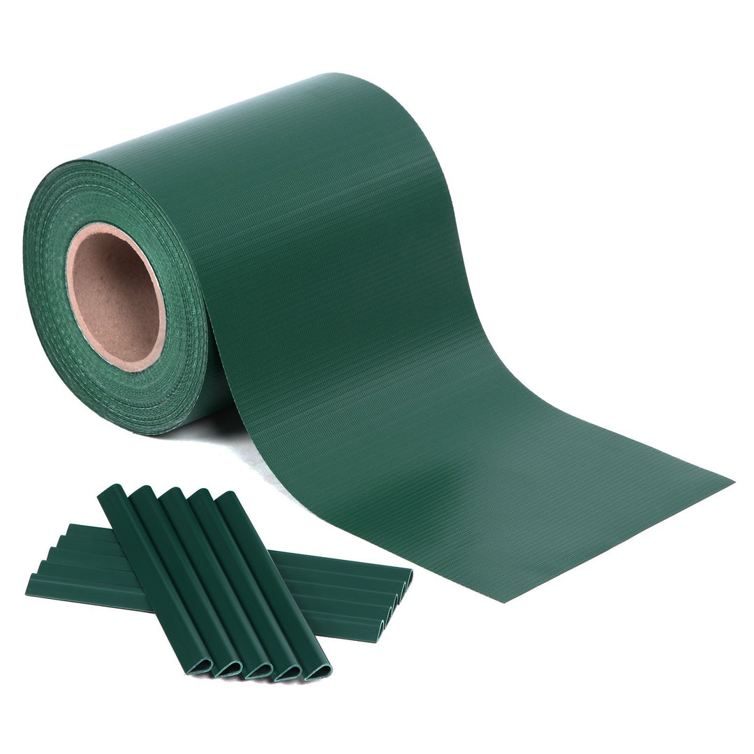 SONGMICS PVC Sichtschutzstreifen, Zaunfolie 40 m x 19 cm, extra dick und Blickdicht, mit 25 x Befest