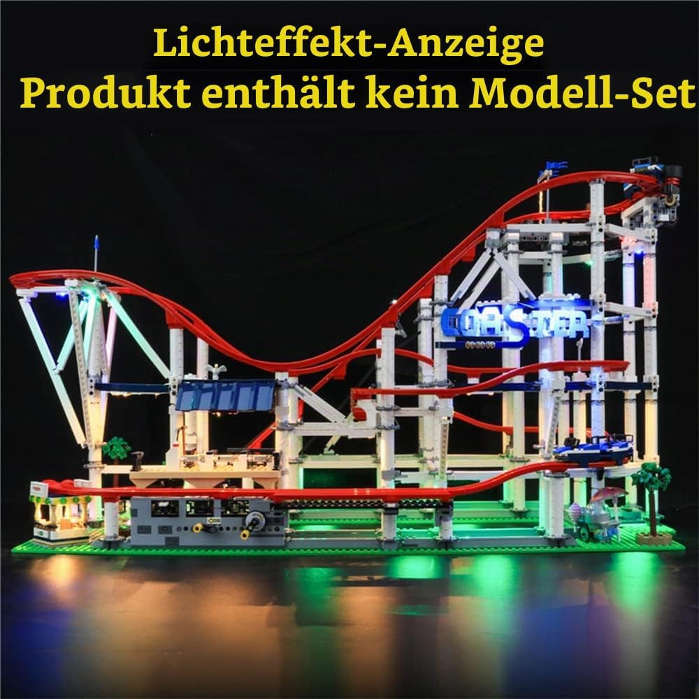 GEAMENT LED Licht-Set Kompatibel mit Lego Achterbahn (Roller Coaster) - Beleuchtungsset für Creator