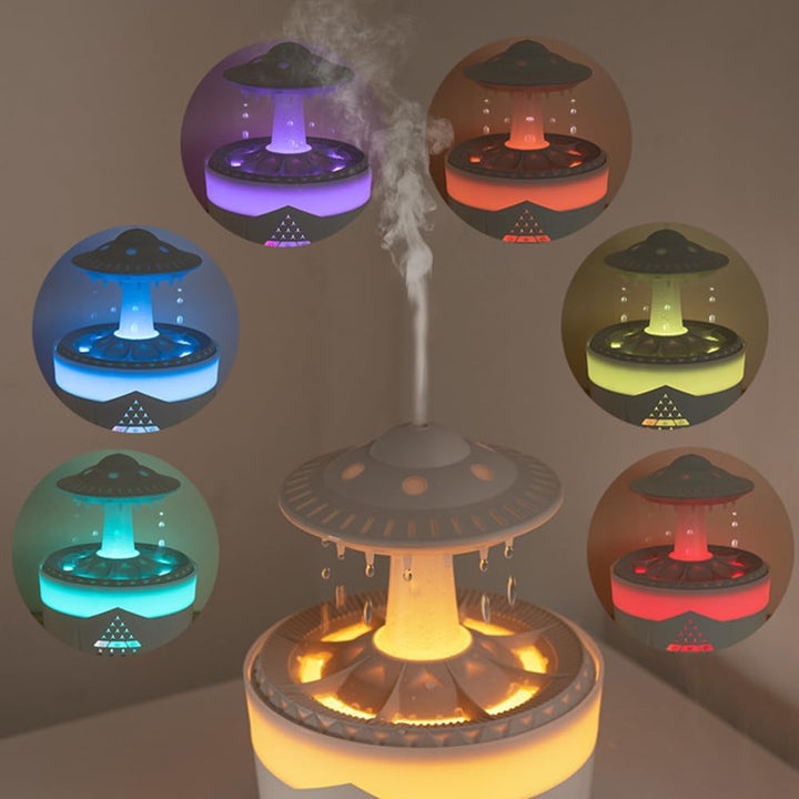 Rain-Cloud Humidifier, 350 ml Regenwolken-Luftbefeuchter, kabelloser Fernbedienung Aroma Diffuser mi