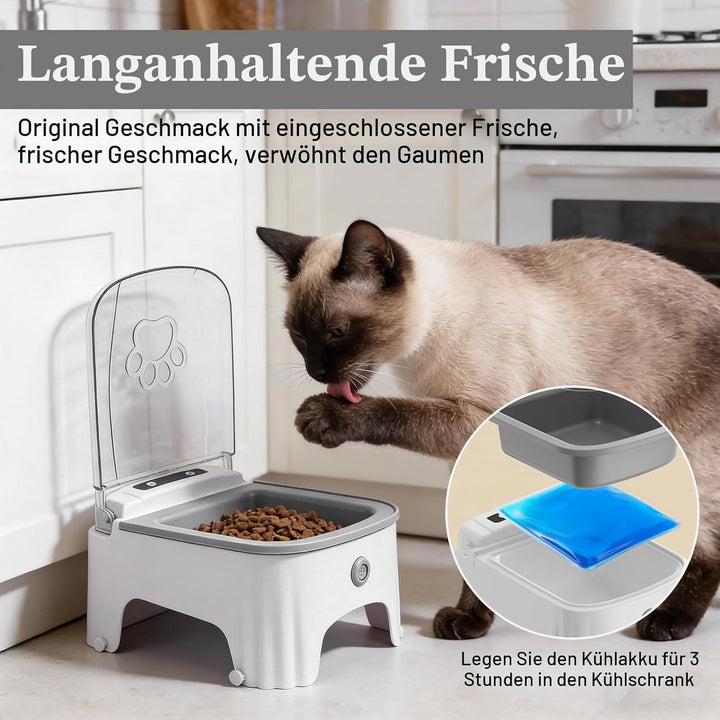 Automatischer Infrarot-Sensor Futternapf, 500ml Futterautomat Katze Mit Sensor Und 99 Stunden Timer,
