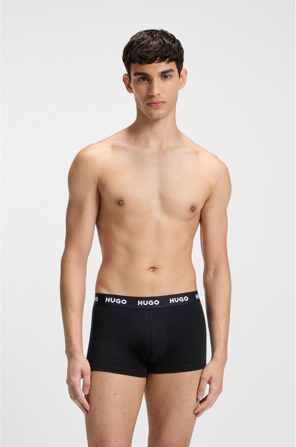 HUGO Herren Trunk Triplet Pack Dreier-Pack eng anliegende Boxershorts aus Stretch-Baumwolle mit kurz