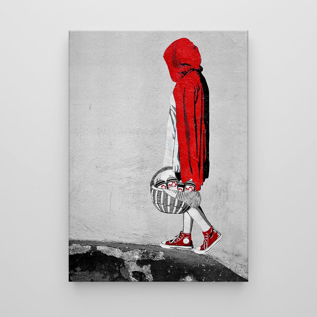 Giallobus - Gemälde - Banksy - - Standardleinwand - 35x50-18 - Rotkäppchen - Bereit zum Aufhängen -