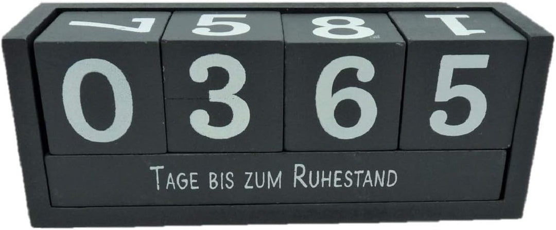 Countdown Würfel Holz 18,5 x 7 cm Tageszähler Grau