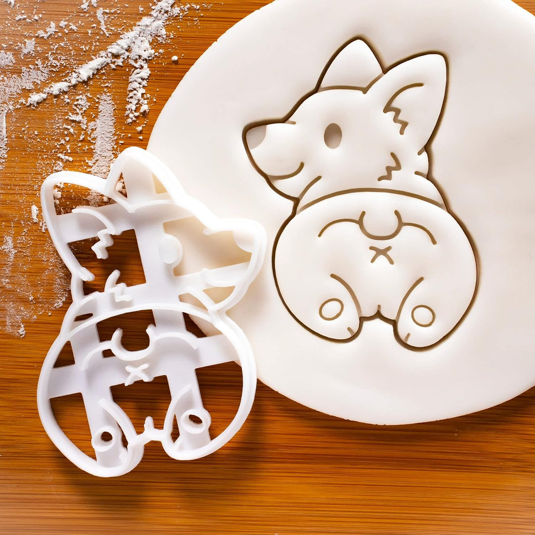 3er Set Corgi Ausstechformen (Corgi Hinterteil, Glücklicher Corgi und Müder Corgi), 3 Teile, Bakerlo