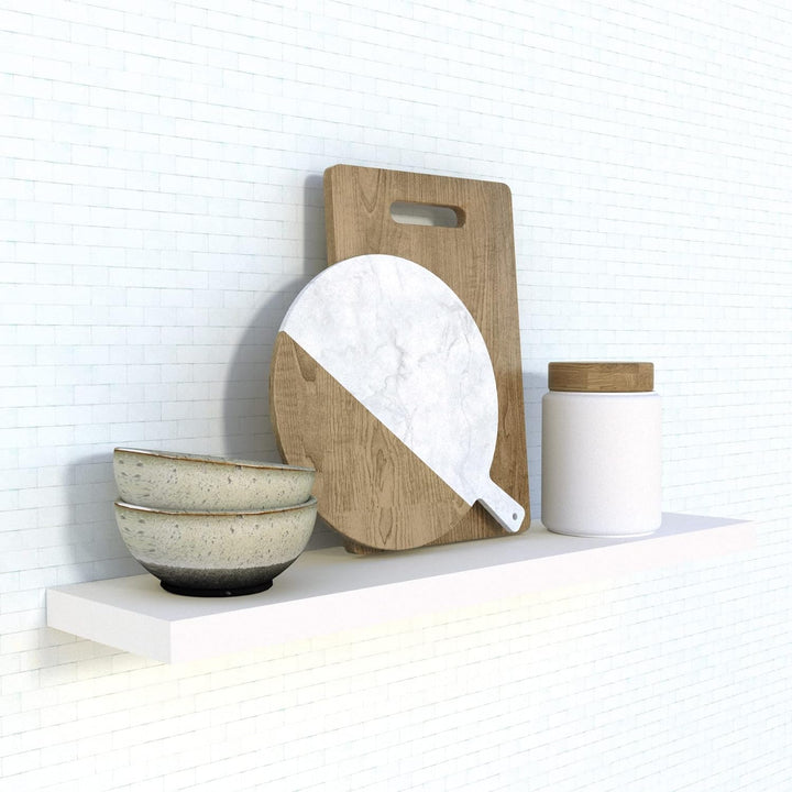 Henor Wandregal FSC® Holzwandregal 60 x 15 x 2.5 cm. Laden Sie 30 kg. Weiss 60 Weiss, P-15 Cm., 60 W