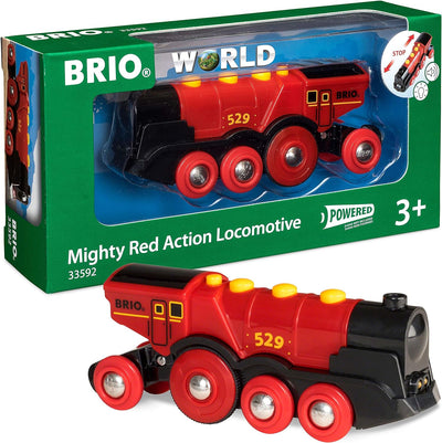 BRIO World 33481 Magischer Tunnel – Eisenbahnzubehör– Kleinkinderspielzeug& World 33592 Rote Lola el