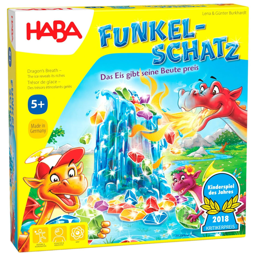 HABA Funkelschatz – Kinderspiel des Jahres 2018, 3D Fantasy Brettspiel für die Familie, fördert Fein