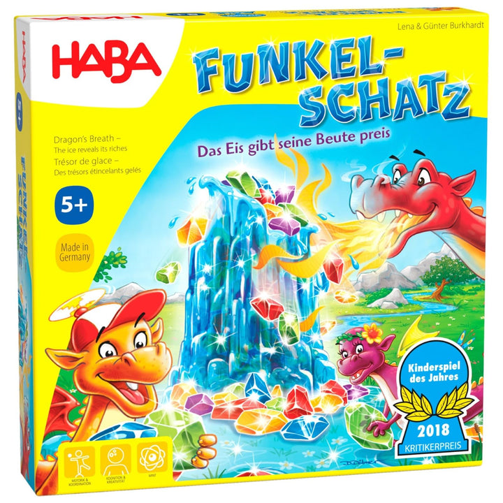 HABA Funkelschatz – Kinderspiel des Jahres 2018, 3D Fantasy Brettspiel für die Familie, fördert Fein