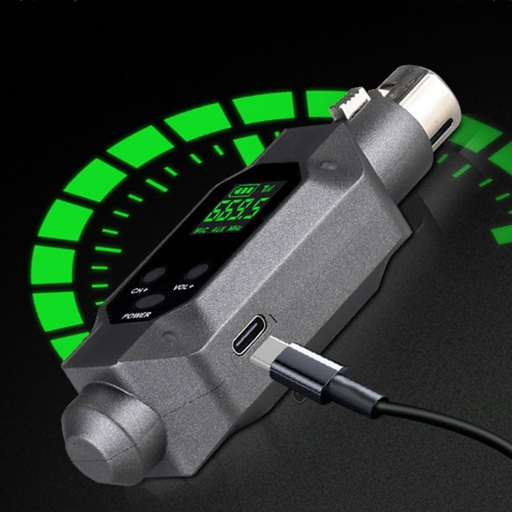 SPORTARC Drahtloser Xlr-Sender und XLR-Empfänger, kabelloser Mikrofon-Audio-Transmitter-Empfänger, d