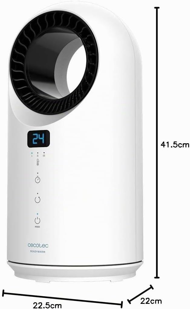 Cecotec Low Consumption Heater Ready Warm 8200 Bladeless Power 1500 W, Fernbedienung, LED-Bildschirm