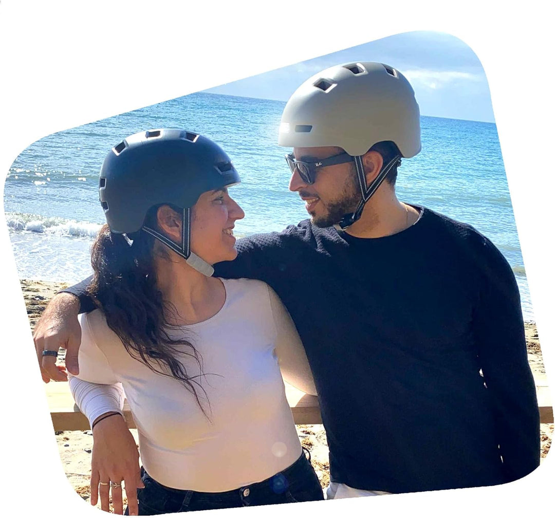Crazy Safety Vertigo Matt Schwarz Fahrradhelm mit Vorder- und Rücklicht USB | Skater-Helm für Roller