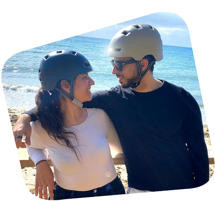 Crazy Safety Vertigo Matt Schwarz Fahrradhelm mit Vorder- und Rücklicht USB | Skater-Helm für Roller