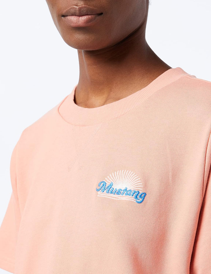 MUSTANG Damen Halbarm-Sweatshirt Style Becca C Print L Lobster Bisque 8131, L Lobster Bisque 8131