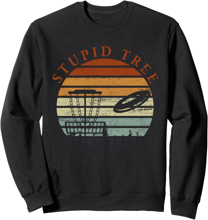Disc Golf Frisbee Lustig Vintage Retro Sport Dummer Baum Sweatshirt