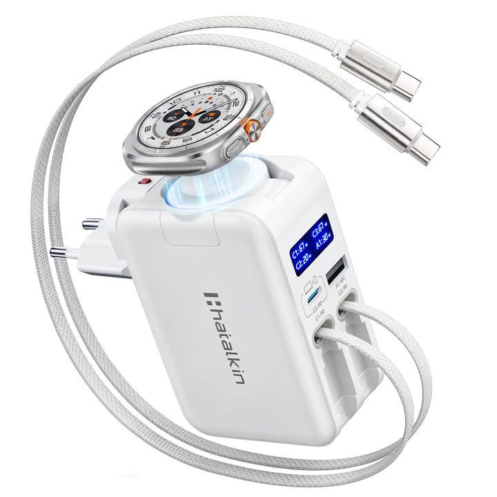 5-in-1 ladekabel ausziehbar für Samsung Galaxy Watch 9/8/7，kein Apple Watch | Faltbar mit Display, 6