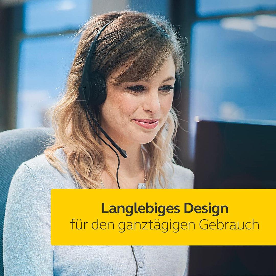 Jabra Biz 1500 USB-A On-Ear Mono Headset - Kabel-Kopfhörer mit geräuschunterdrückendem Mikrofon, Bed