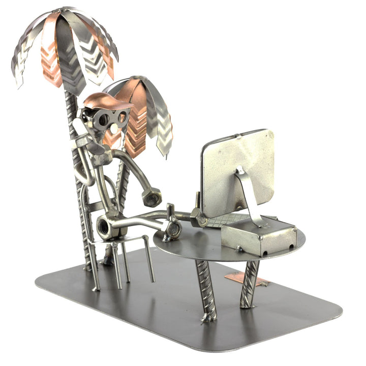 Steelman24 I Schraubenmännchen Pc Urlaub I Made in Germany I Handarbeit I Geschenkidee I Stahlfigur