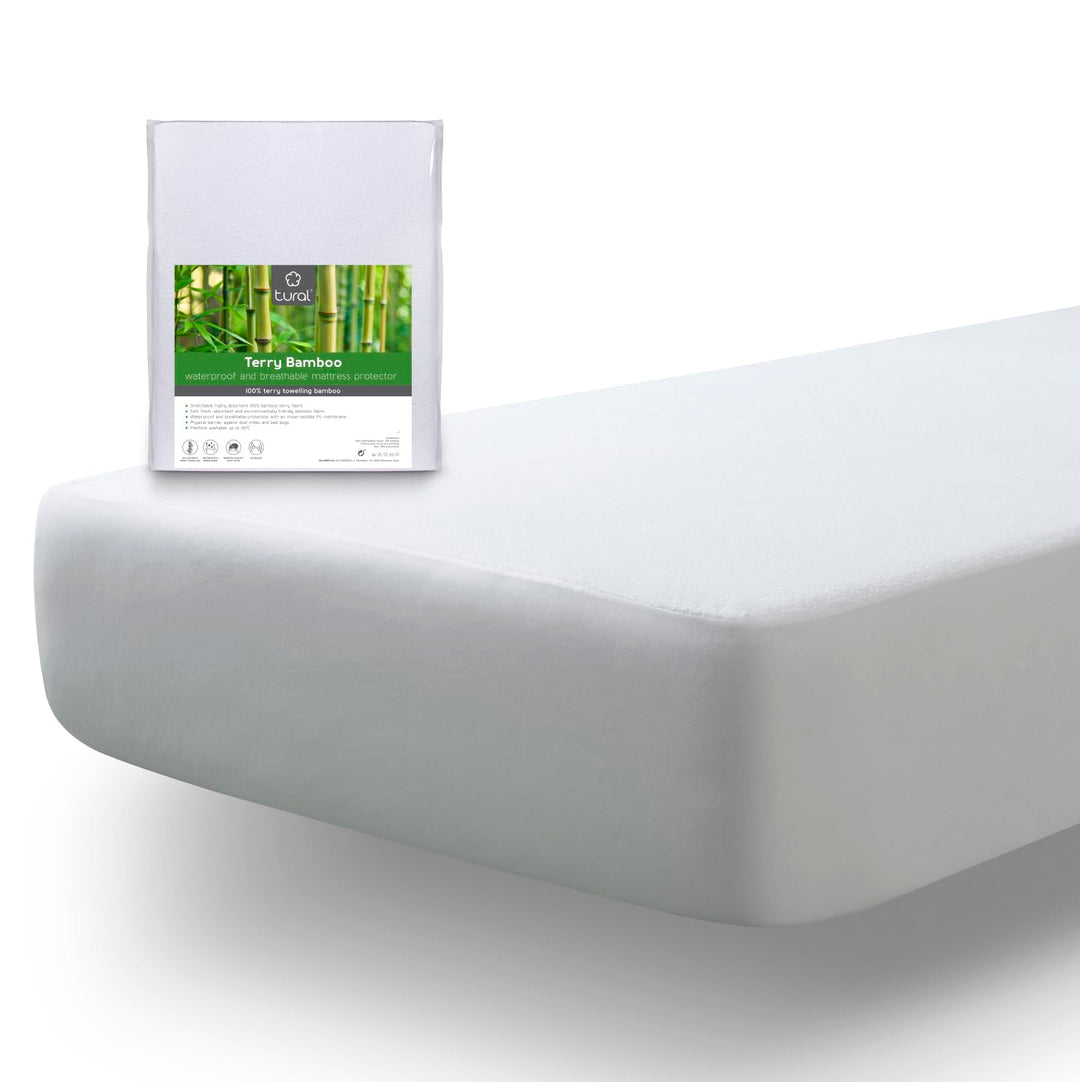 Tural - Wasserdichter und Atmungsaktiver Matratzenauflage. Matratzenbezug aus Frottee, 100% Bambus.