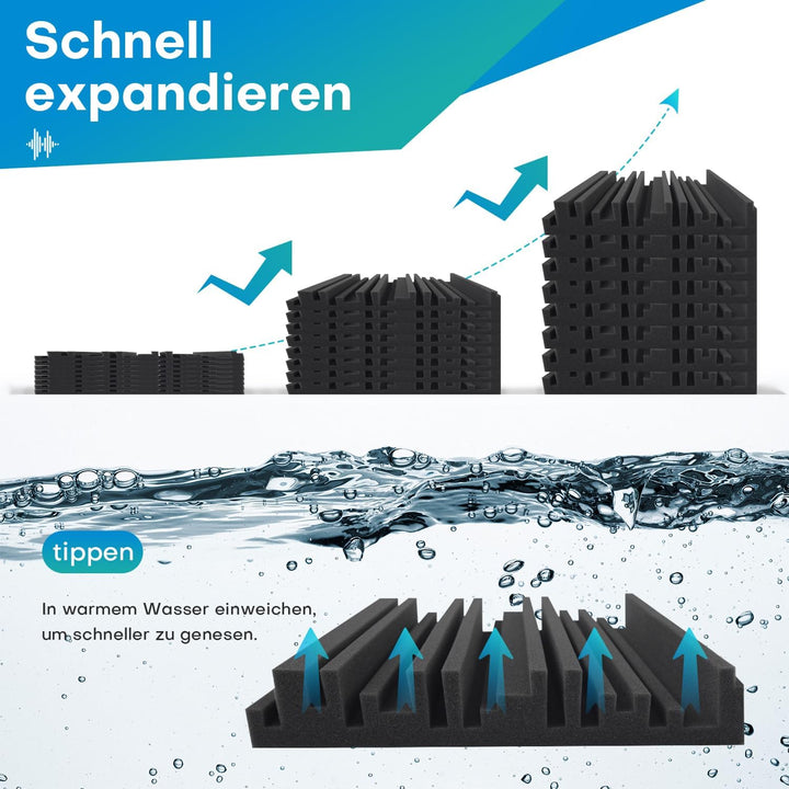48 Stück Akustikschaumstoff Schaumstoffplatte, Schalldämmung Akustikpaneele, 5 x 30 x 30 cm Schallab