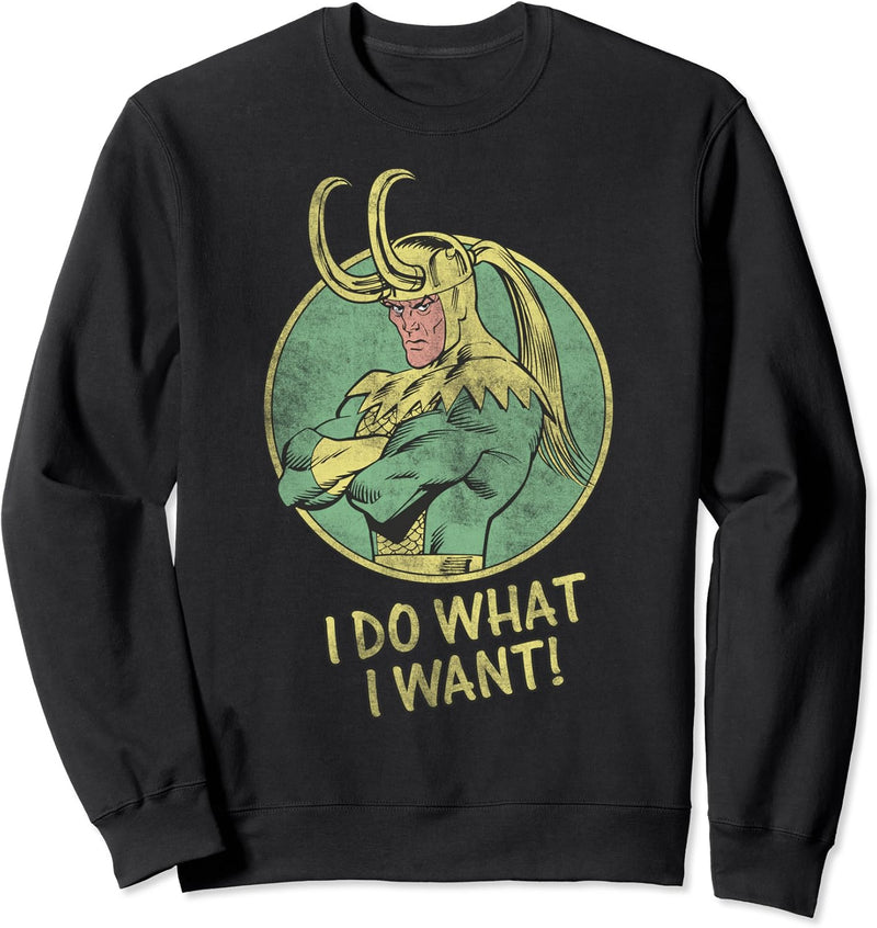 Marvel Loki I Do What I Want Circle Portrait Sweatshirt