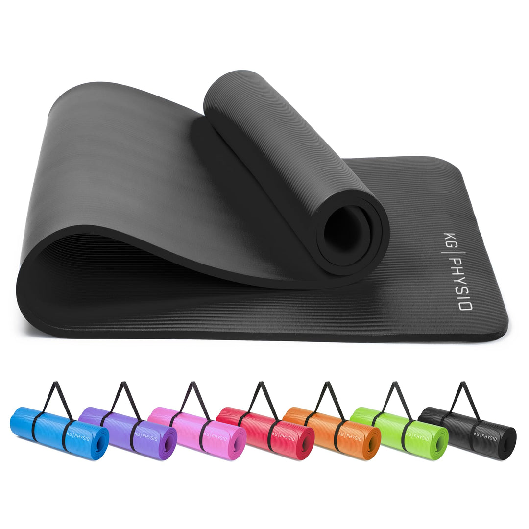 KG Physio Yogamatte Rutschfest und Gepolstert - Yoga Matte mit Tragegurt, Fitnessmatte, Turnmatte, S
