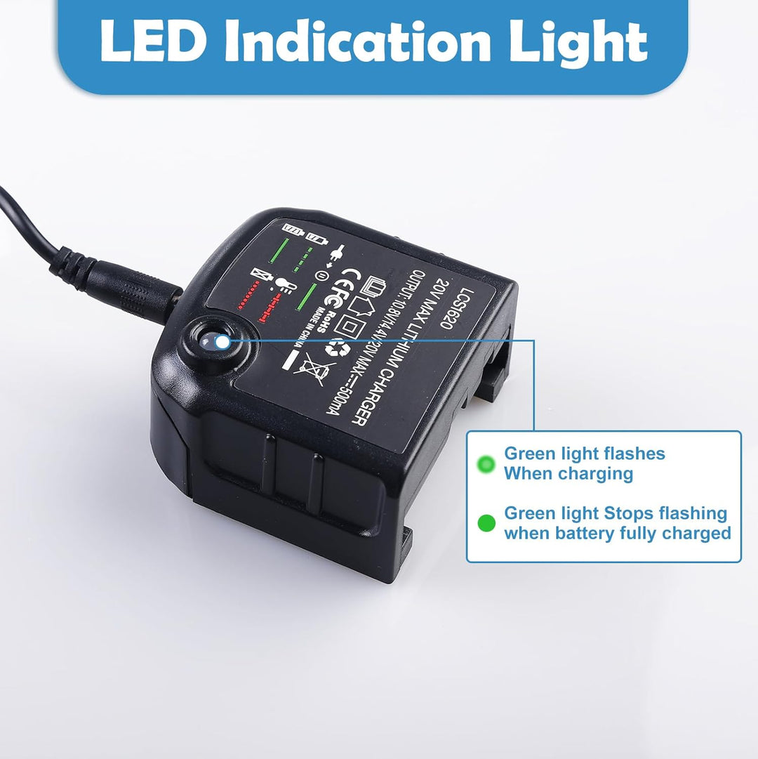 Ladegerät Kompatibel mit Black & Decker 10,8 V 14,4 V 18 V 20 V Serise, WIYETY Ladegerät für Black &