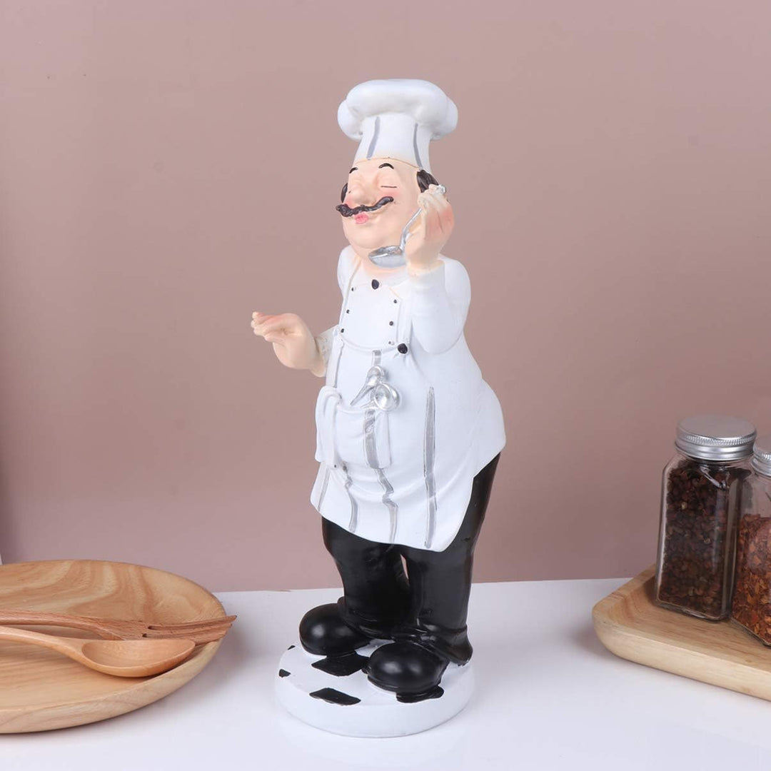 BESPORTBLE Kunstharz Kochfigur Im Europäischen Stil Miniatur Koch Statue Als Dekoration Für Küche Re