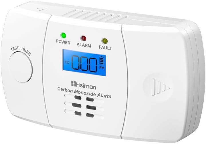 Heiman CO Melder mit Digitalanzeige, BSI Zertifiziert nach EN 50291,Kohlenmonoxidmelder, 10-Jahren L