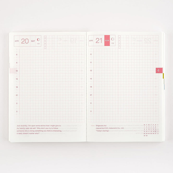 Hobonichi Techo Originalbuch [Englisch/A6/Januar 2024 Start/Montag Start]