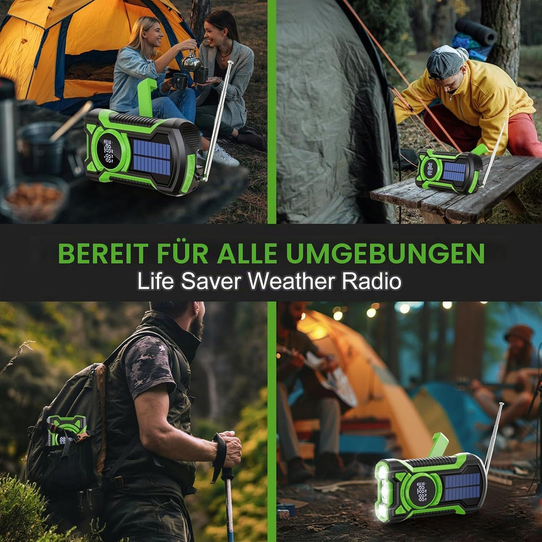 Solar Kurbel Notfall Radio mit Handkurbel, Gemmac 5000mAh Batterie Kurbelradio mit Bluetooth-Lautspr