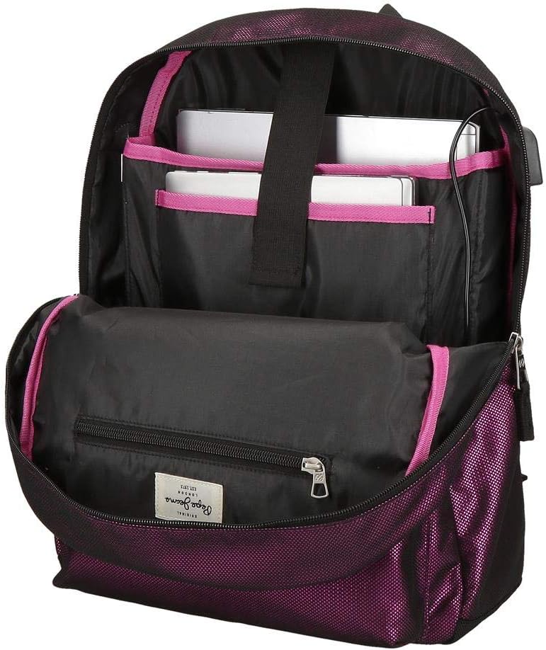 Pepe Jeans Lily Laptop-Rucksack Violett 32x44x15 cms Polyester 15,6" 21.5L Pc Rucksack, Pc Rucksack