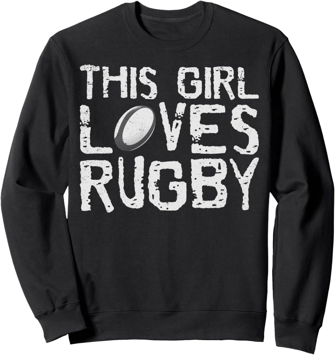 This Girl Loves Rugby Sports Quanco Athlete Gift Sweatshirt