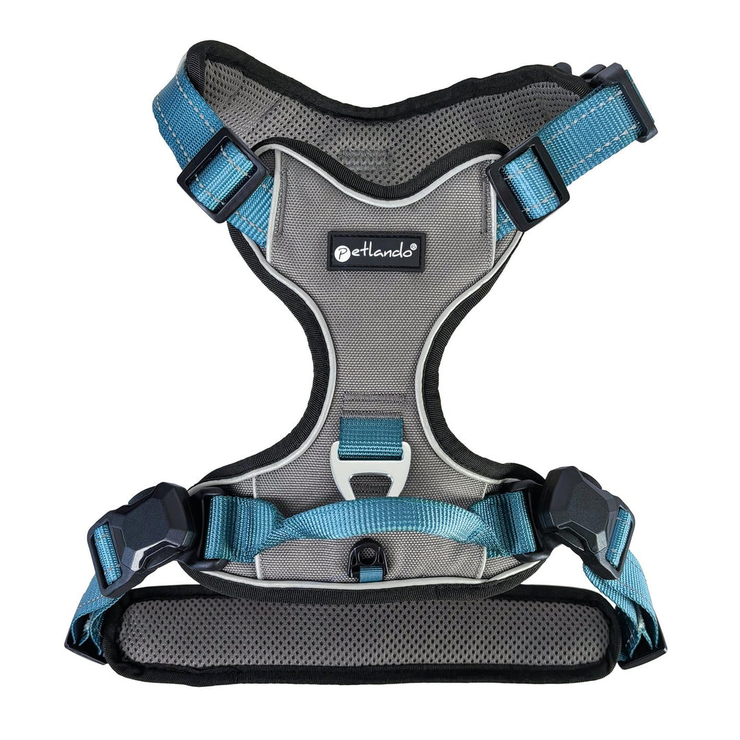 Petlando Hundegeschirr Magnetech– Innovative Magnetschnalle, mit Griff, Zwei D-Ringe, reflektierend,