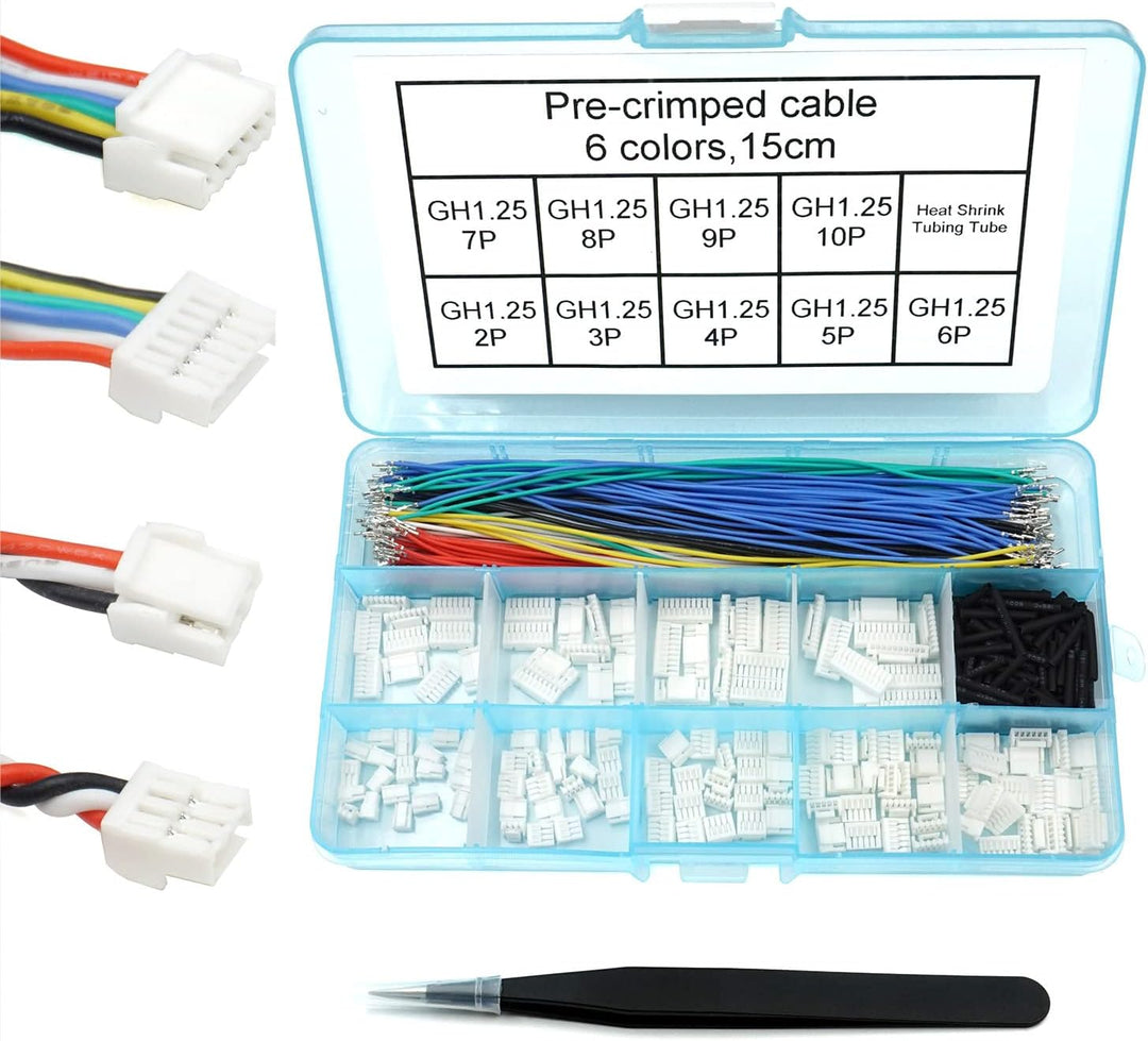 GH1.25-Stecker und vorgecrimpte Silikonkabel, kompatibel mit JST GH 1,25 mm für Pixhawk 6C 6X Pixhaw